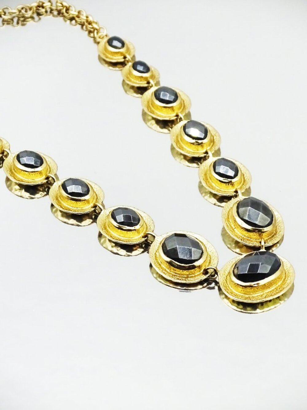 MELINDA MARIA Gold Plated & Faceted Hetatite Statement Necklace